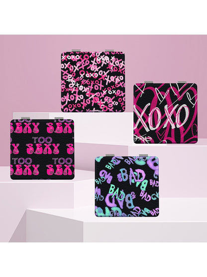 Mirroray - Y2K Graffiti Print Folding Makeup Mirror