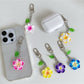 Keypus - Alloy Plastic Flower Pendant Bag Charm Keychain