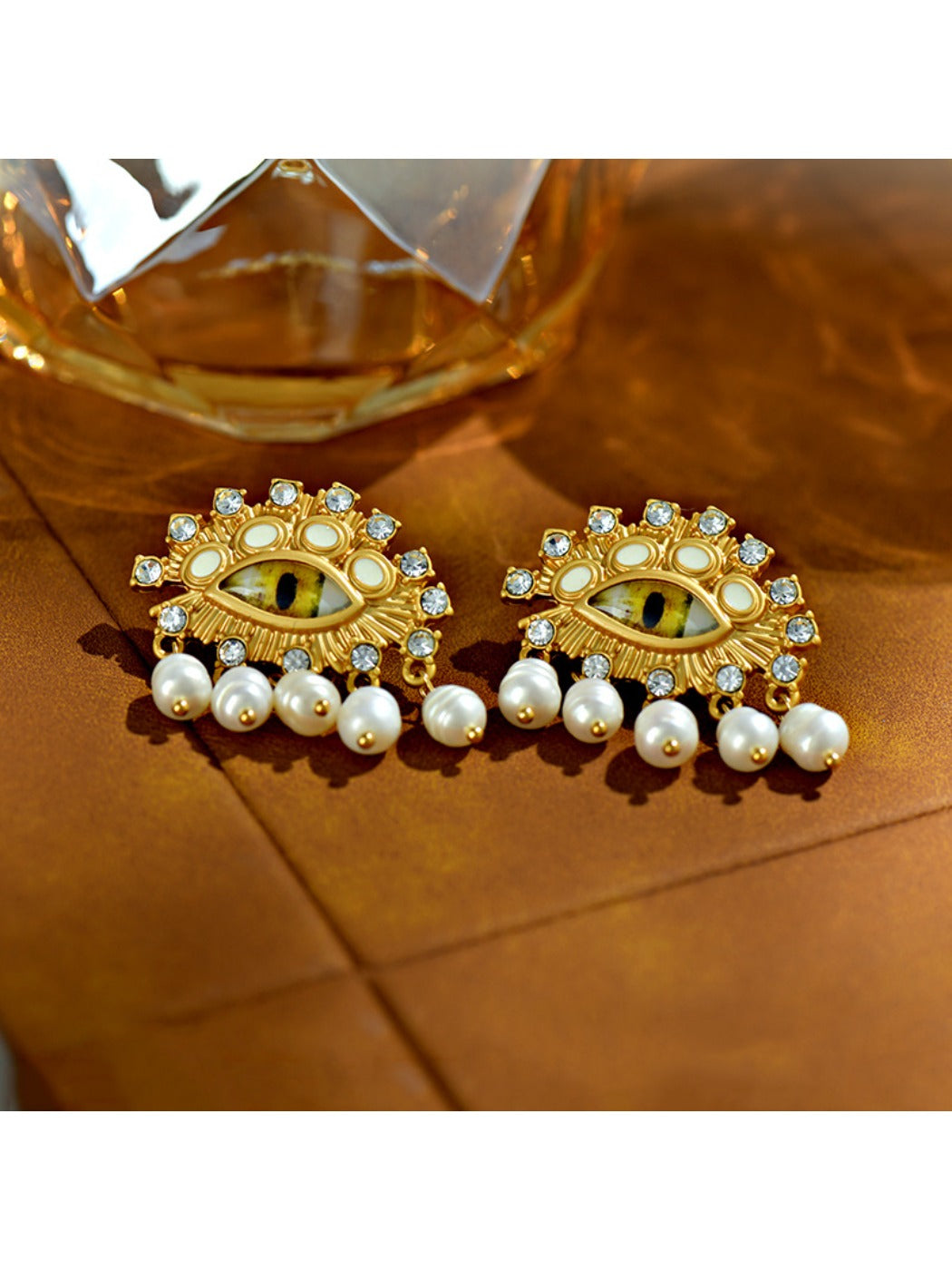 Earedge - Everyday Beaded Eye Shaped Earrings