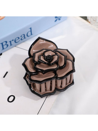Beau - Rose Shape Plastic Floral Decorative Claw Clip