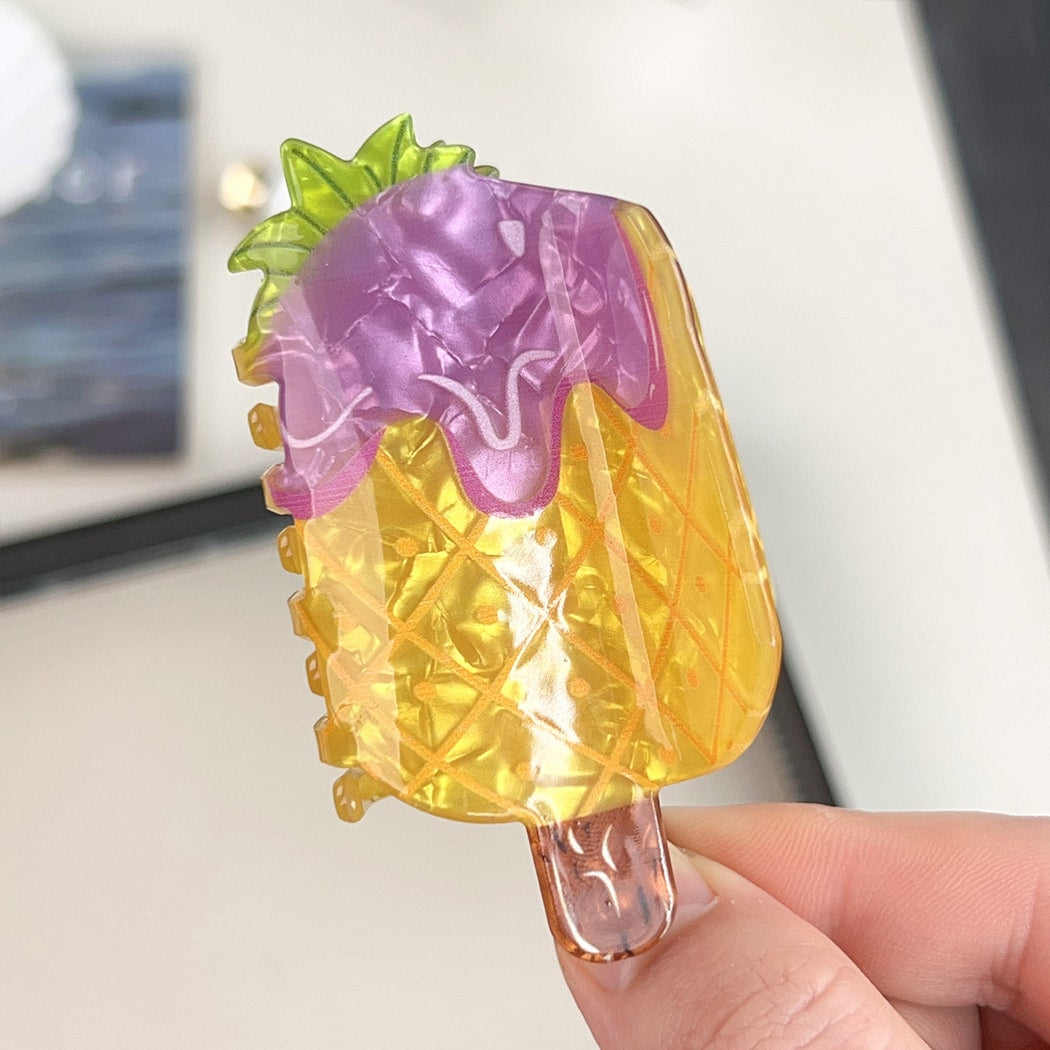 Beau - Cartoon Ice Cream Motif Claw Clip