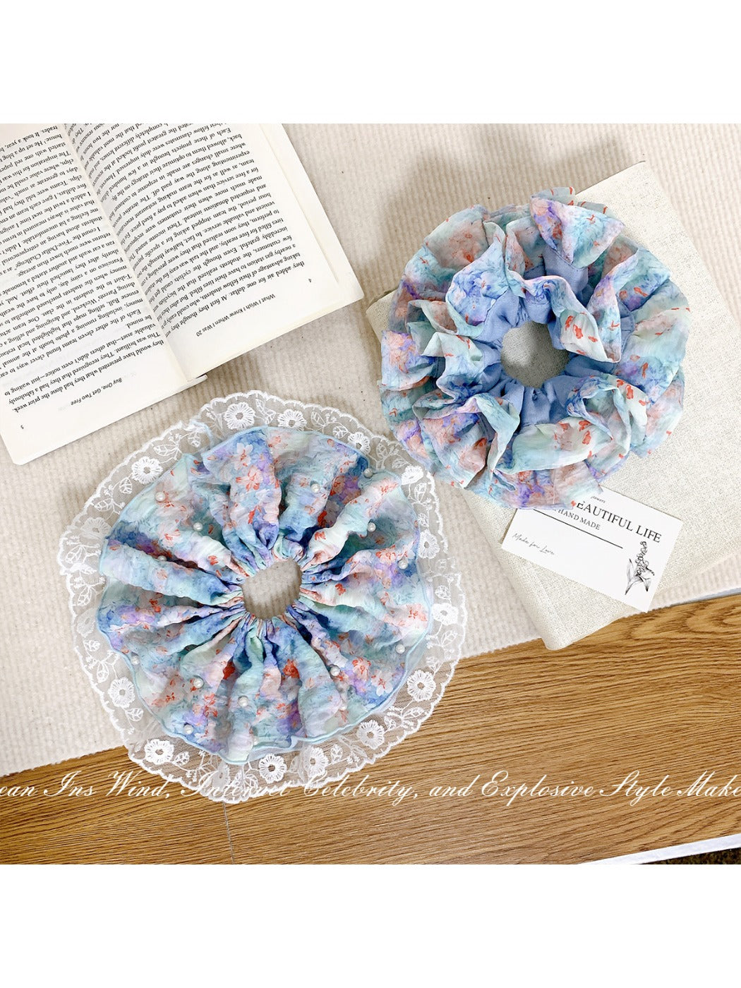 Gifty - Oil Painting Ink Hair Ring Lace