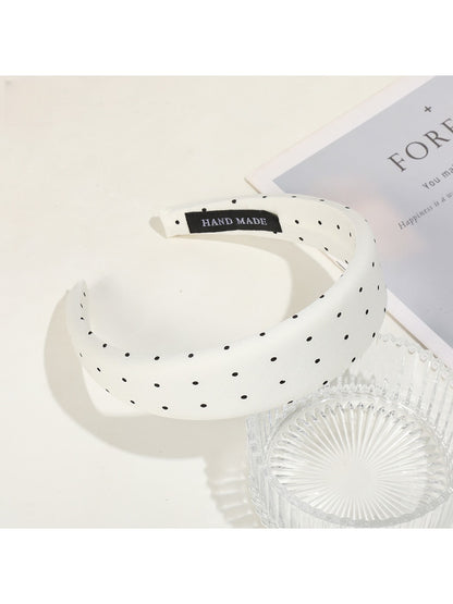 Gifty - Polka Dot Pleated Fabric Wide Edge Headband