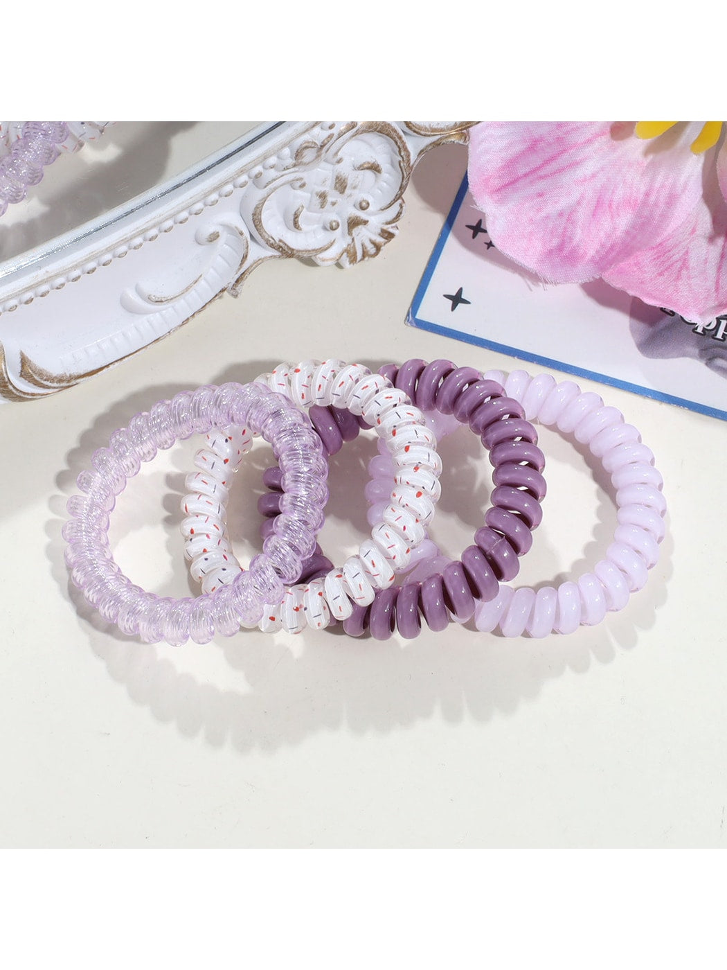 Gifty - Mixed Color Plastic Spiral Ponytail Coil Hair Tie