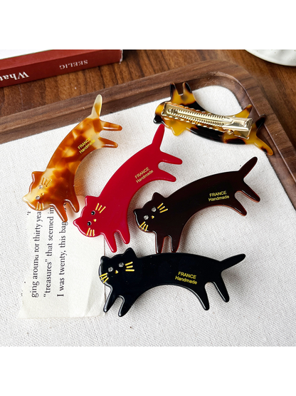 Beau - Modern Minimal Cat Acetate Duckbill Hair Clip