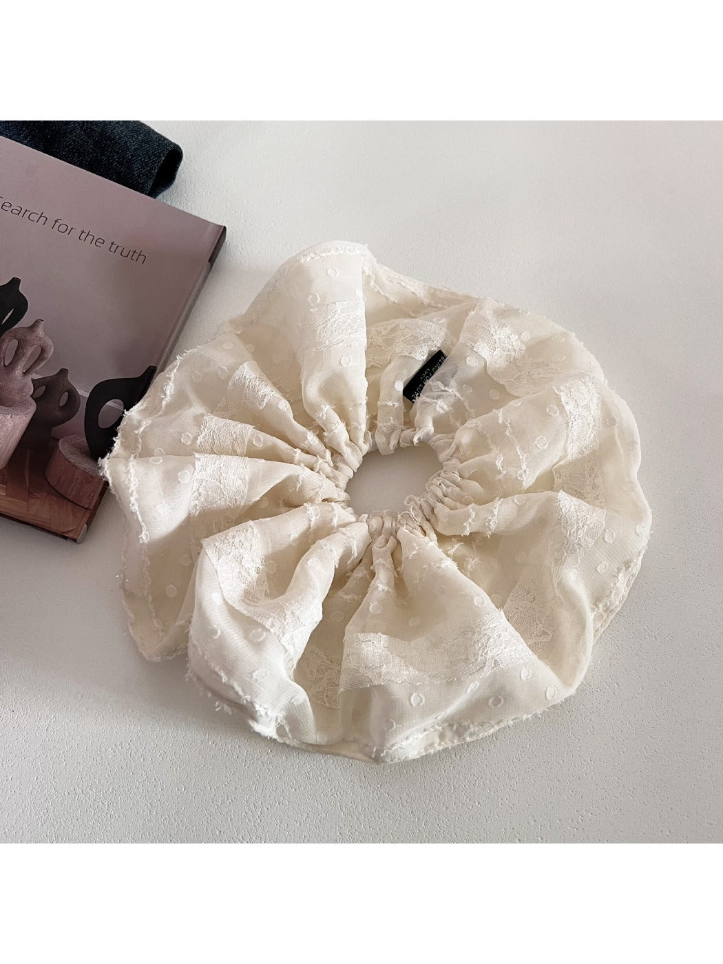 Gifty - Elegant Chiffon Lace Hair Scrunchie
