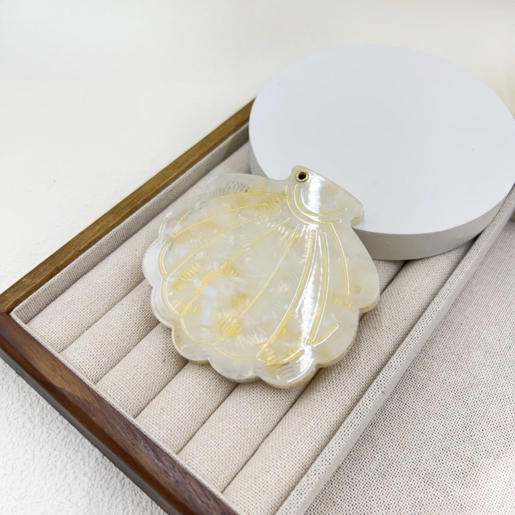 Mirroray - Shell-Shaped Mixed-Pattern Compact Mirror