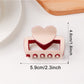 Beau - Color Blocking Heart Hair Claw Clip