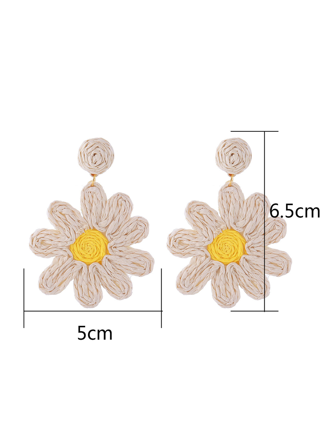 Earedge - Bohemian Floral Petal Raffia Stud Earrings