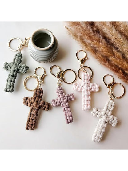 Keypus - Boho Braided Cross Bag Charm Keychain