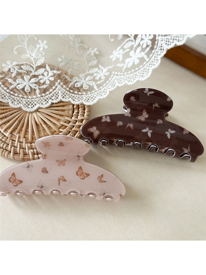 Beau - Butterfly Print Glossy PVC Claw Clip