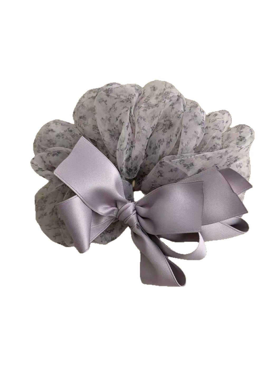 Gifty - Floral Bow Polyester Scrunchie