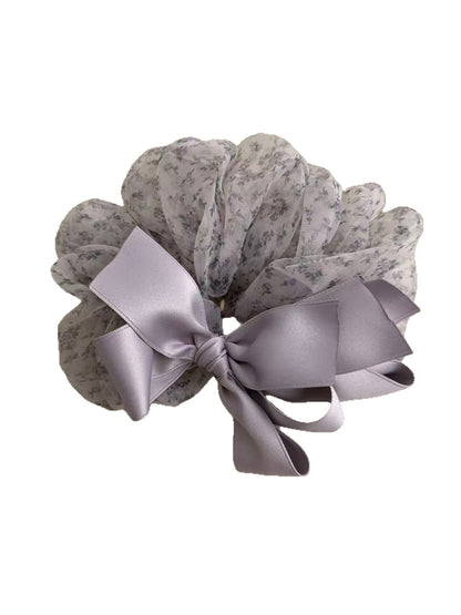 Gifty - Floral Bow Polyester Scrunchie