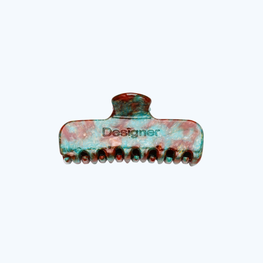 Beau - Classic Glossy Marbled Rectangle Claw Clip