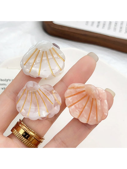 Beau - Acetate Fiber Fan Motif Alloy Claw Clip
