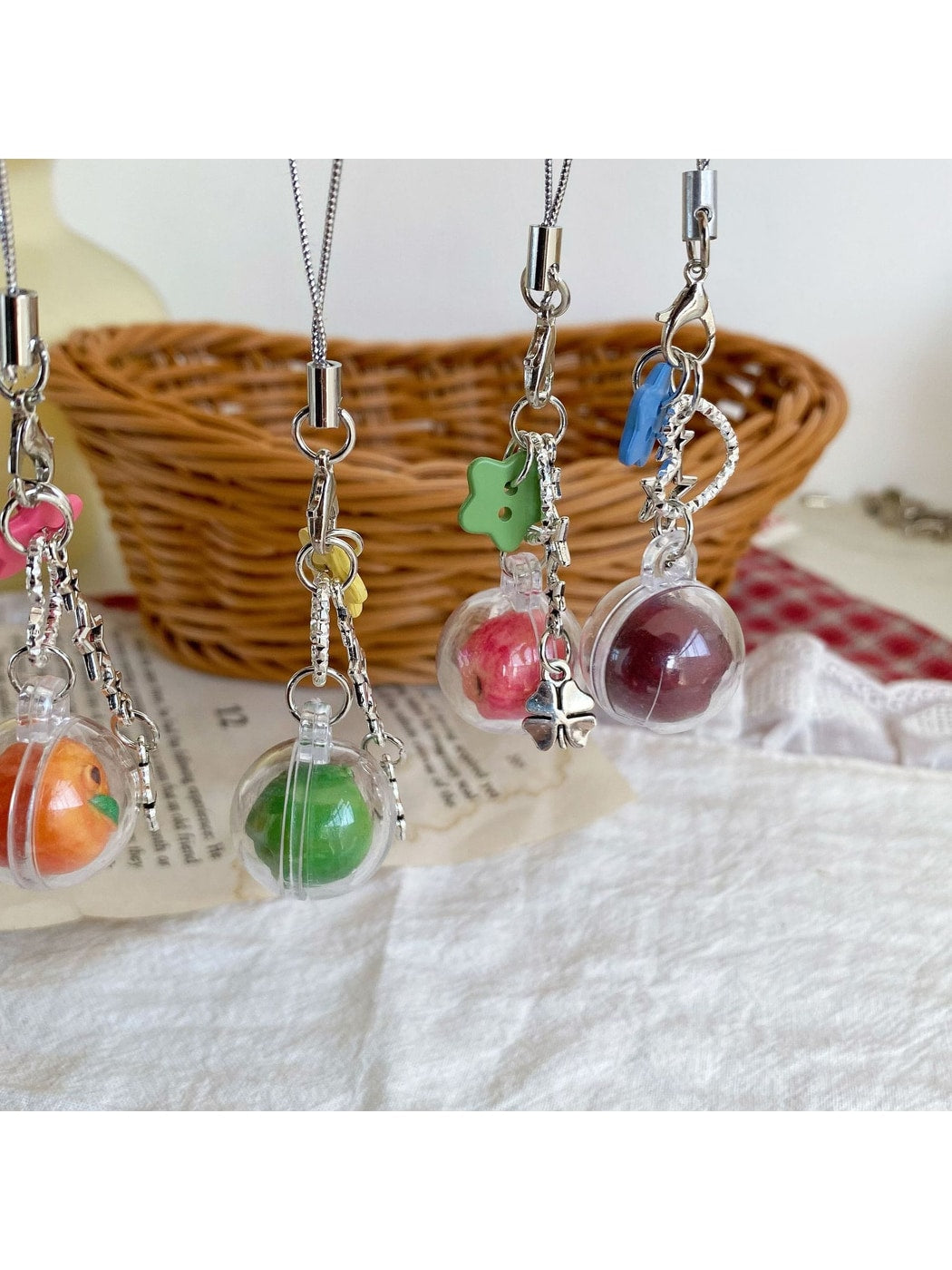 Keypus - Rounded Fruit Apple Decorative Accessory Keychain