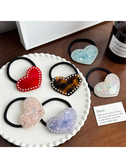 Gifty-Heart Acetate Hair Clip Ponytail Holder Edge Clip