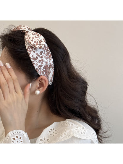 Gifty - Floral Knot Wide Band Polyester Fiber Headband