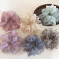 Gifty - Plaid Pattern Ruffled Polyester Ponytail Scrunchie