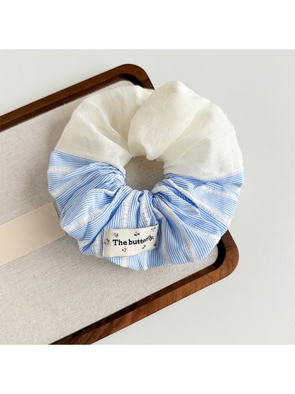 Gifty - Vintage Spliced Stripe Polyester Scrunchie