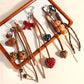 Keypus - Heart Pattern PU Strap Alloy Bag Charm Keychain