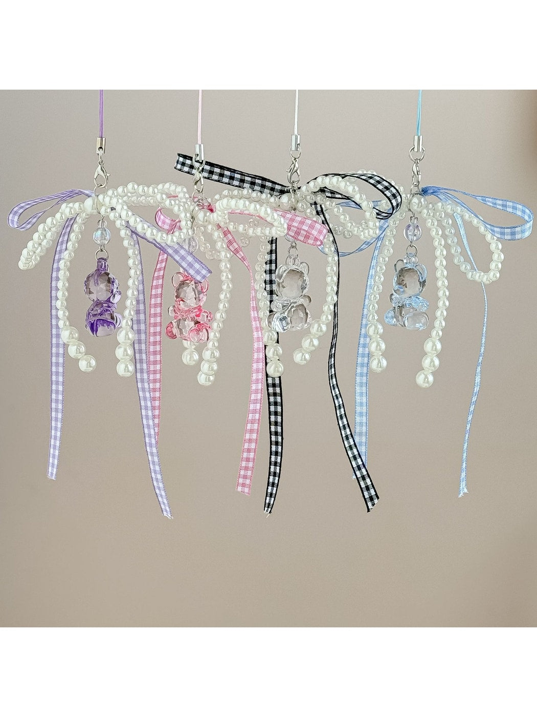 Keypus - Sweet Style Bear Phone Strap Beaded Keychain