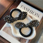 Gifty - Floral Bunny Ear Bow Detail Polyester Hair Tie