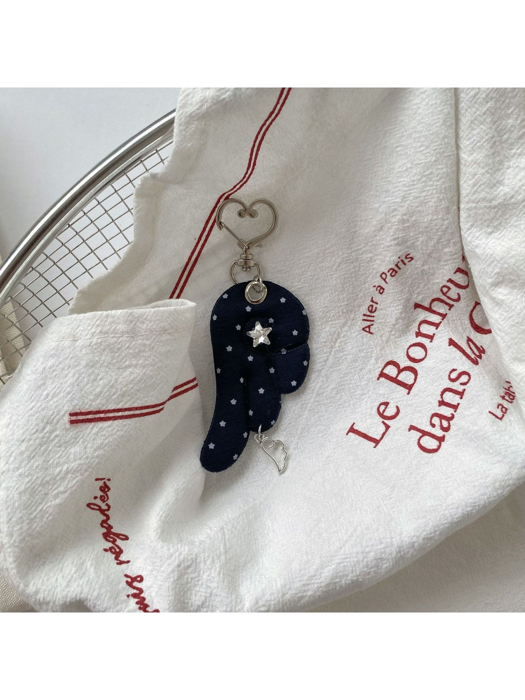 Keypus - Retro Polka Dot Wing Bag Charm Keychain