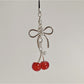 Keypus - Alloy Plastic Cherry Bow Lanyard Keychain