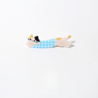 Beau - Cartoon Cat Pattern Acrylic Side Hair Clip