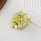 Beau - Sweet Floral Rose Gold Trim Hair Claw Clip