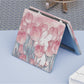 Mirroray Tulip Vanity Face Mirror showing tulip print and floral design
