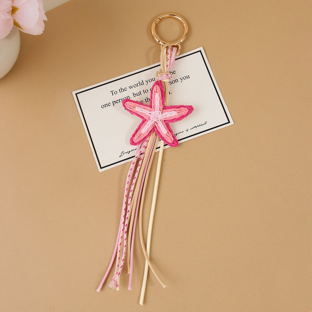 Keypus - Starfish Tassel Bag Charm Alloy Keychain