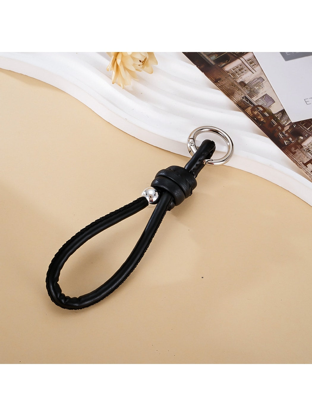 Keypus - Roman Knot Faux Leather Bag Charm Keychain