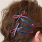 Beau - Color-Blocked Red and Blue Hair Clip