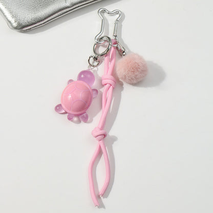 Keypus - Pink Cartoon Turtle Pendant Keychain