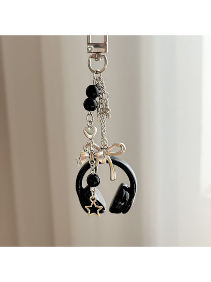 Keypus - Beaded Headphone Charm Alloy Keychain