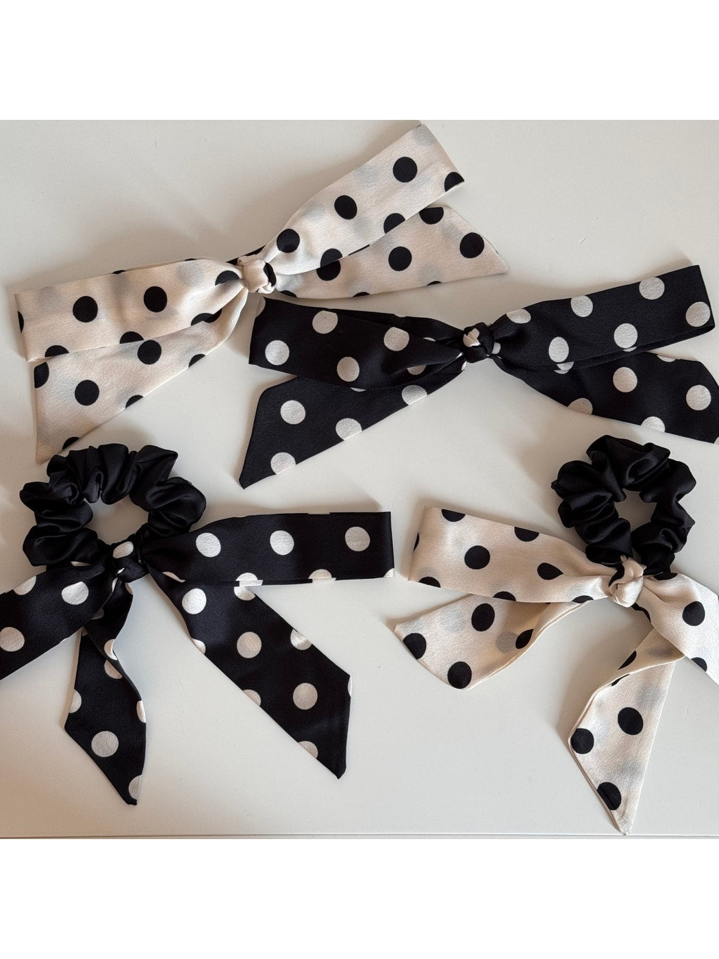 Beau - Long Tail Polka Dot Decorative Bow Hair Clip