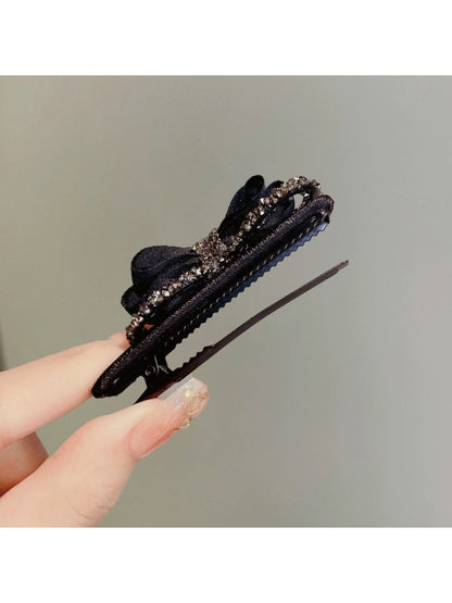 Beau - Rhinestone-Embellished Bow Hair Clip