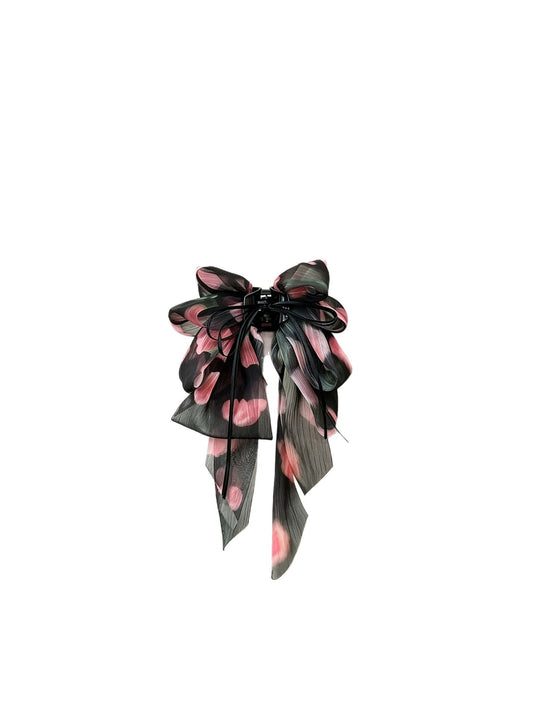 Beau - Printed Bow Ribbon Women's Claw Hair Clip