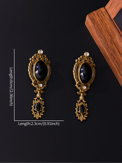 Earedge - Ornate Bow Detail Alloy Stud Earrings