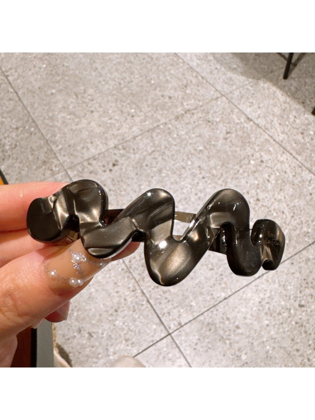 Beau - Geometric Wave Acetate Fiber French Barrette