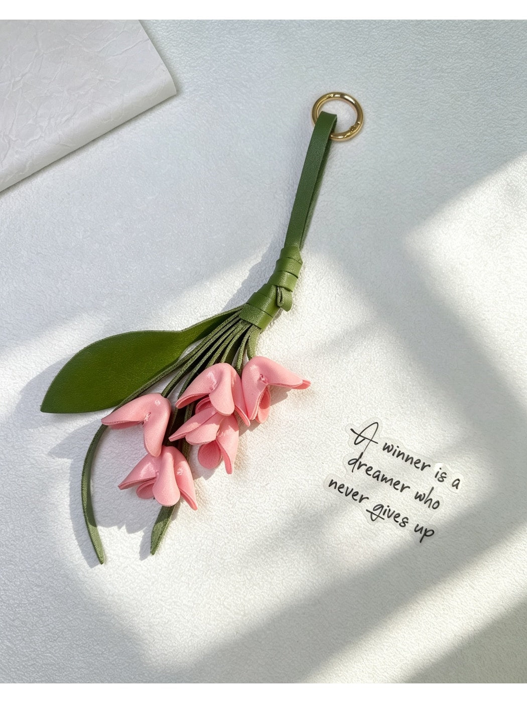 Keypus - Faux Leather Floral Bouquet Bag Charm Keychain
