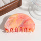 Beau - Half Round Marble Print Plastic Claw Clip