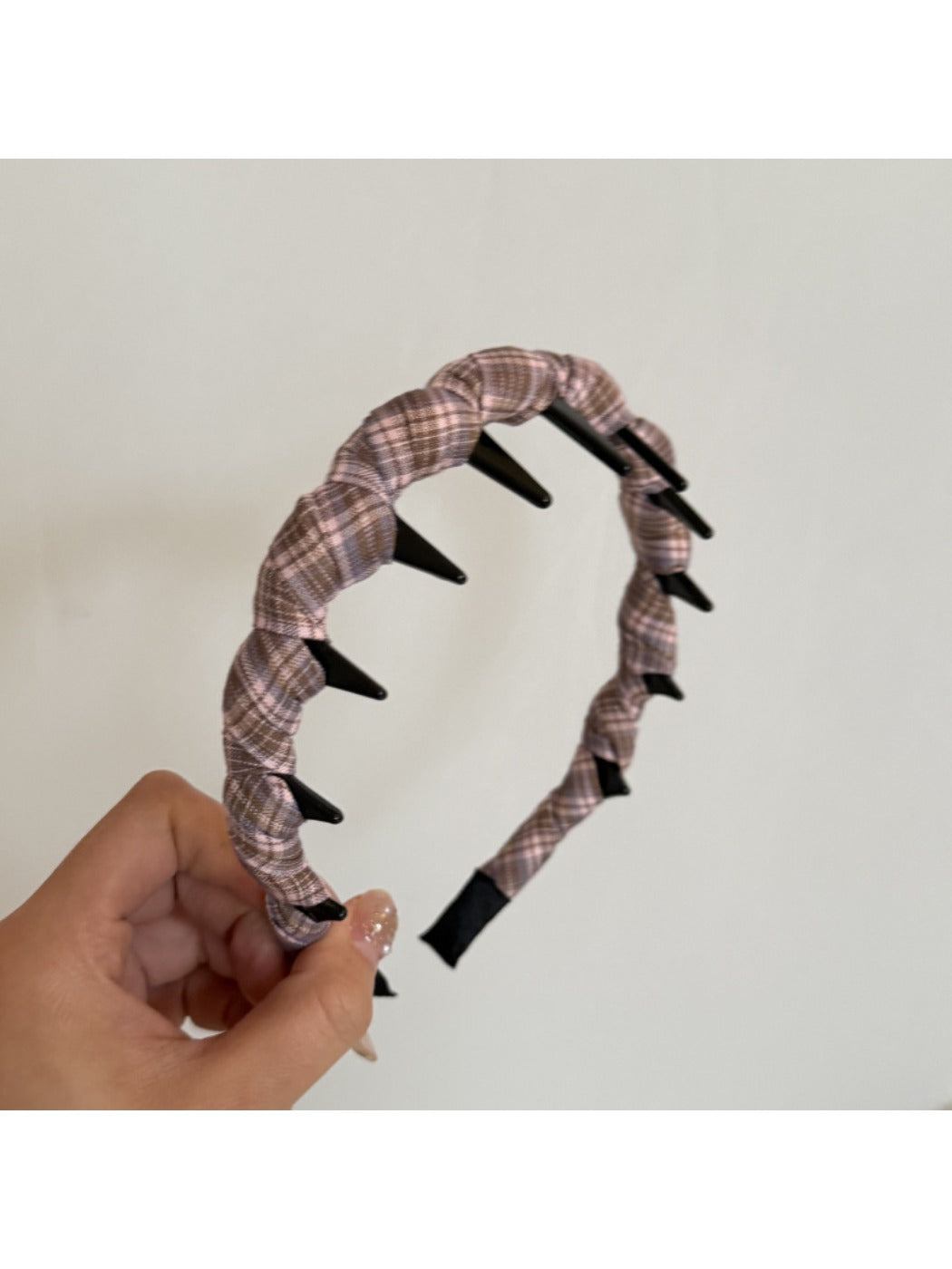 Gifty - Minimalist Plaid Long Tooth Headband