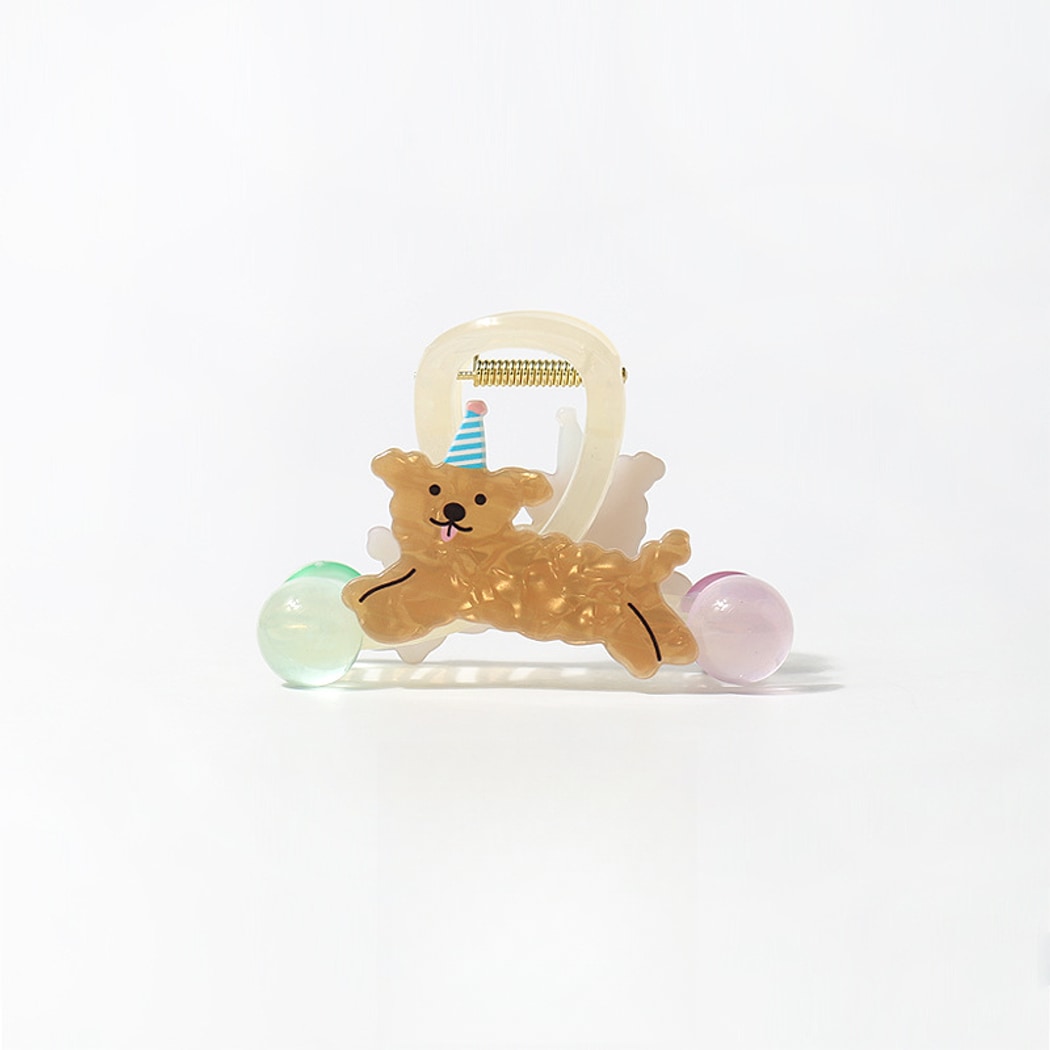 Beau - Acrylic Cartoon Puppy Flying Pose Claw Clip