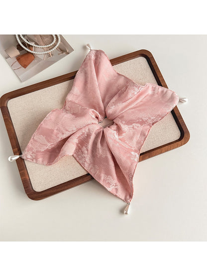 Gifty - High Stretch Satin Jacquard Square Scarf Scrunchie