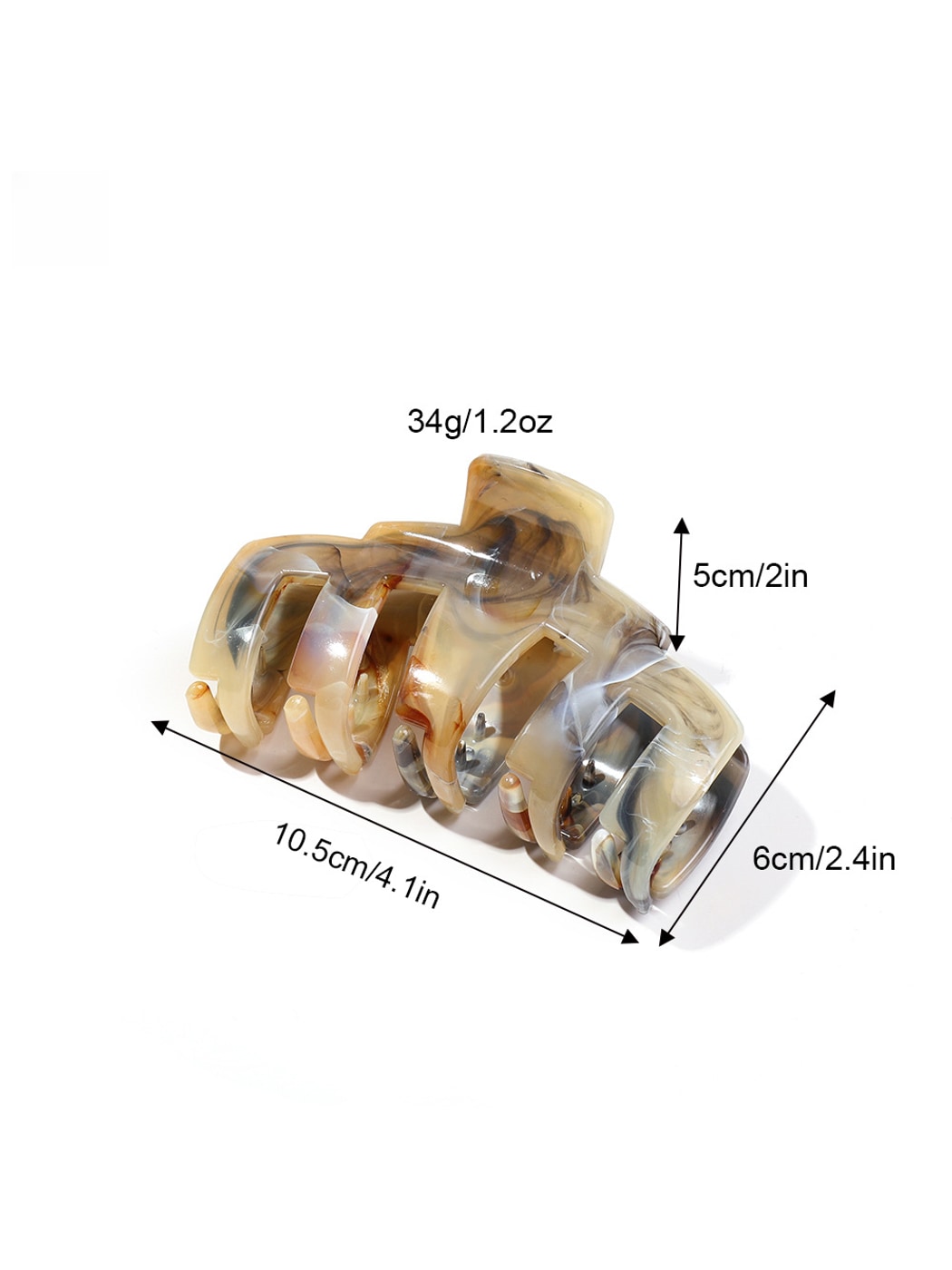 Beau - Geometric Marbled PS Alloy Hair Claw Clip