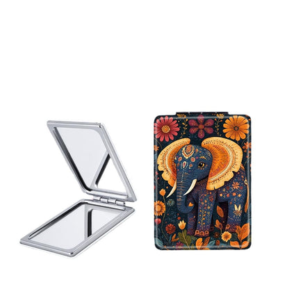 Mirroray - Portable Floral Elephant Compact Folding Mirror