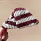 Beau - Striped Triangle Shell Shape Hair Clip